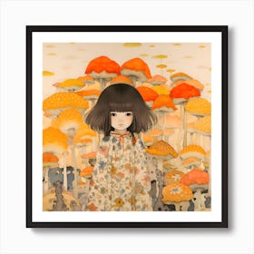 Mushroom Girl Art Print