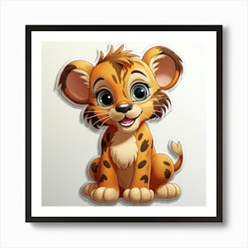 Lion Cub Sticker 3 Art Print