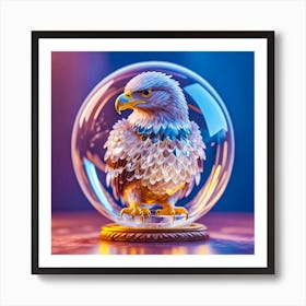 Eagle In A Glass Ball Art Print