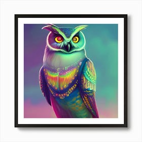 Colorful Owl 31 Art Print