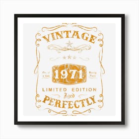 51 Year Old Birthday Gifts Vintage 1971 51st Birthday Gift Art Print