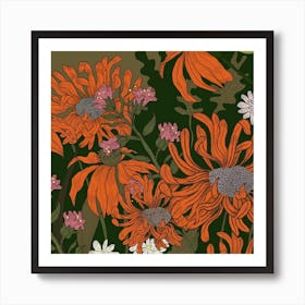 Orange Flowers 3 Art Print