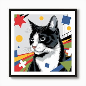 Cat With Stars Art Print