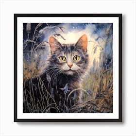 The secret Life Of Cats. Beautiful Art Prints For Cat Lovers. Art Print