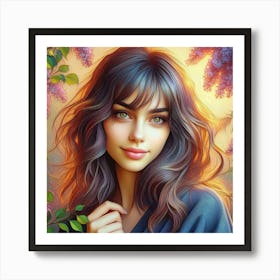 Lila Flower Painting Art Print