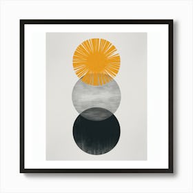 Abstract Yellow Grey And Black (4) Art Print