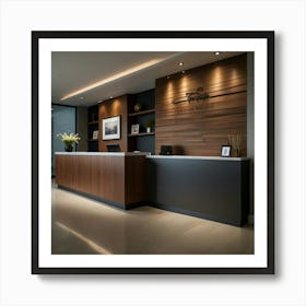 Default Create Unique Design Of Office Front Desk Wall 3 Art Print