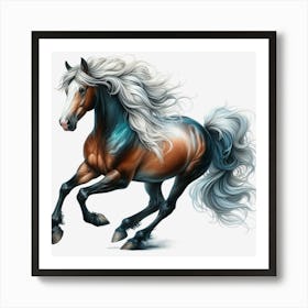 Horse With Long Mane Art Print