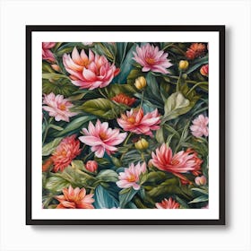 Lotus Flower Painting Art Print