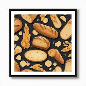 Bread Seamless Pattern Art Print