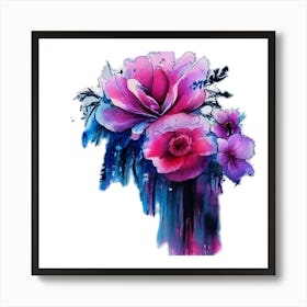 Watercolor Flowers 1 Art Print