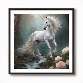 Unicorn In The Forest Art Print