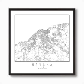 Havana Cuba Street Map Art Print