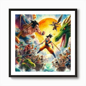 Dragon Ball Z vs One Piece 8 Art Print