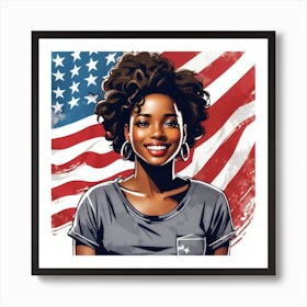 American Girl With Afro 3 Art Print