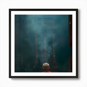 Buddhist Monk Praying 1 Art Print