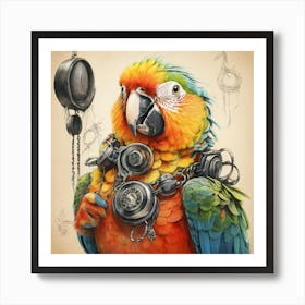 Steampunk Parrot Art Print