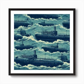 Submarines In The Sea Art Print