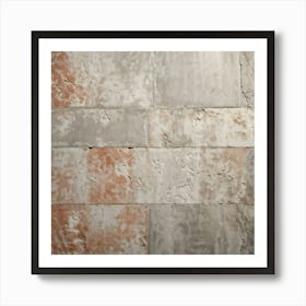 Aged Concrete Texture Embracing Retro Brickwork Pattern Varying Shades Of Faded Terracotta And Weat (5) Art Print