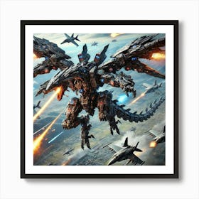 Mecha Draco Aerial Strike Iron Commonwealth Art Print