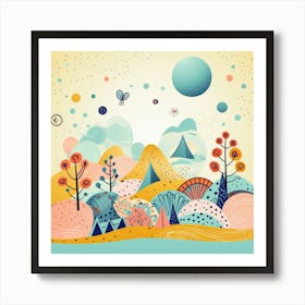 Landscape Illustration Art Print