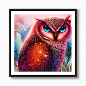 Owl In The Garden Art Print