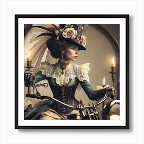 Victorian Biker Chick 2/4 Art Print