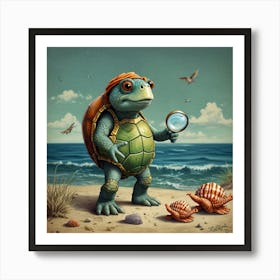 Turtle On The Beach 4 Art Print