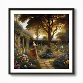 Garden At Dusk Art Print