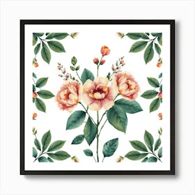 Watercolor Flowers 9 Art Print