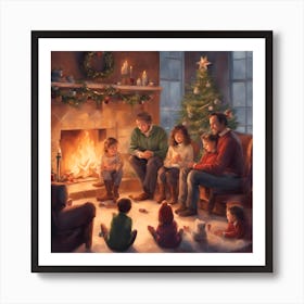 large christmas wall art festive wall Art Print