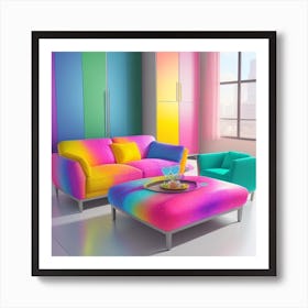 Rainbow ombre Art Print