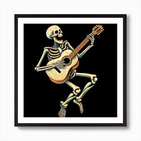 Skeleton Playing Guitar 5 Art Print