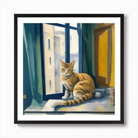 Cat By The Window 5 Art Print