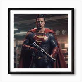 Armadiler Jacked Super Man Holding Gun Cinematic 169 Efe5ba3e 687d 4d32 8684 Ba1e23c496ea Ins 2 Art Print