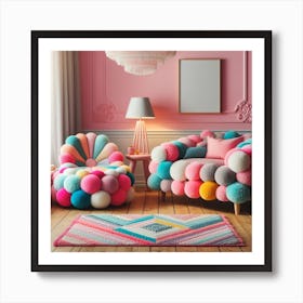 Pom Pom Furniture Art Print