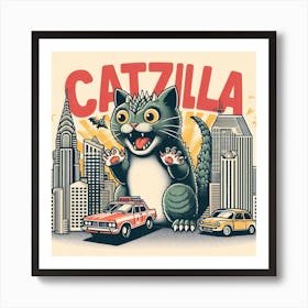 Catzilla Art Print