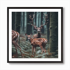 Deer In The Forest 24 Art Print