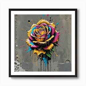 Graffiti Rose 2 Art Print