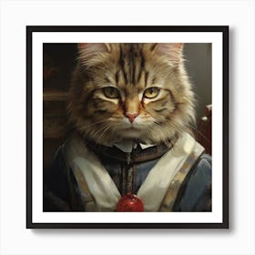 Cat In A Suit Art Print