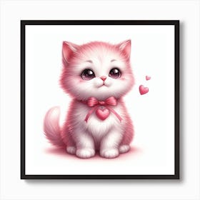 Valentine's day, Kitten 1 Art Print