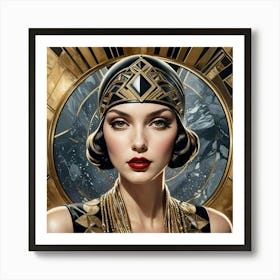 Art Deco Lady Art Print