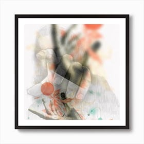 Hand Holding A Flower 1 Art Print