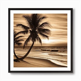 Palm Trees On The Beach By Mike Mcdonald Art Print