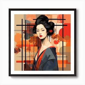 Geisha Woman Art Print