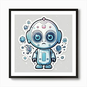 Doodle Robot Art Print