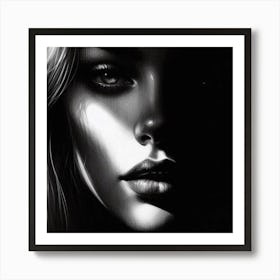 Black And White Portrait 3 Art Print