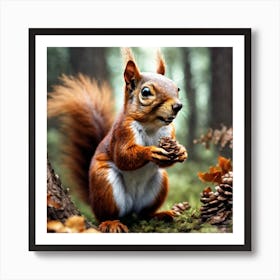 Squirrel In The Forest 87 Art Print