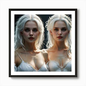 Two Women With White Hair Art Print