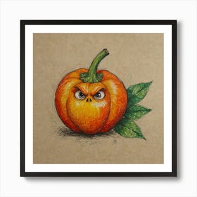 Angry Pumpkin 1 Art Print